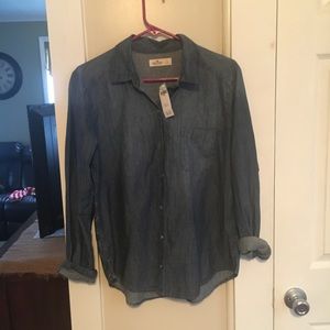 Hollister jean button up!